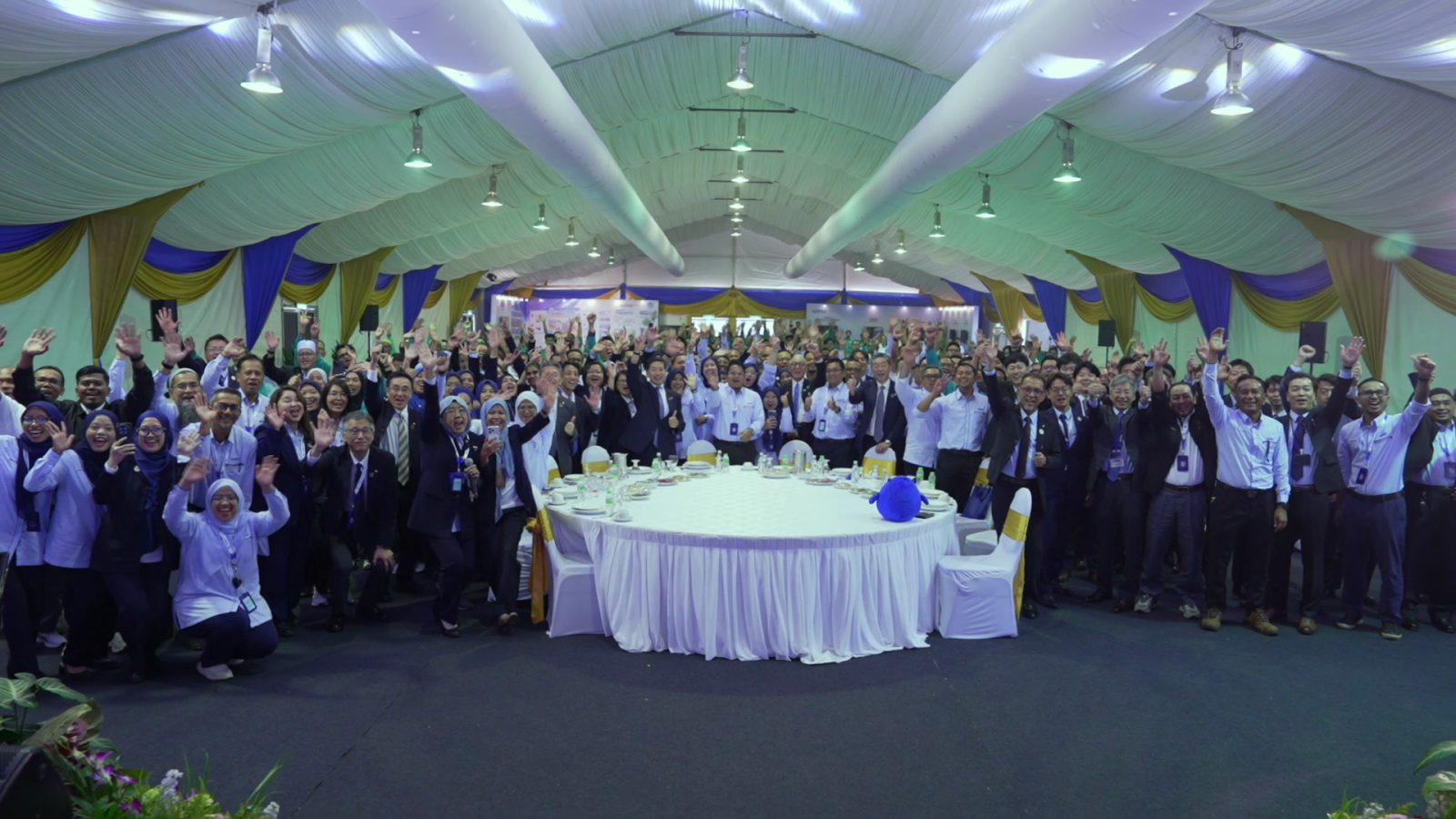 Guests and staff at the close
