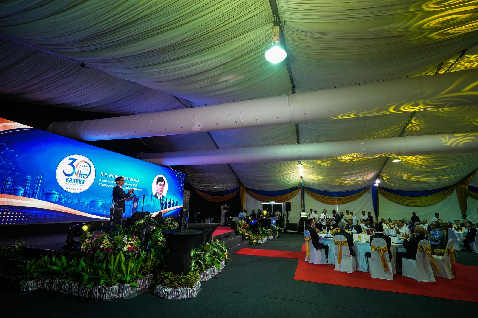 An address from the stage
